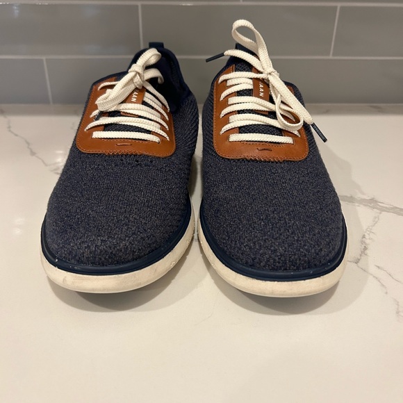 Cole Haan Zerogrand Stitchlite Oxford Marine Blue Knit / Ivory Mens‎ 13 EUC main image 5
